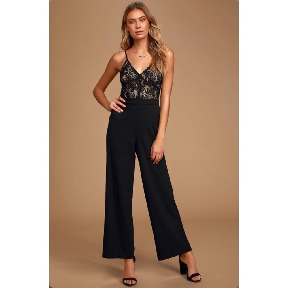 Close to my Heart Black Lace Jumpsuit